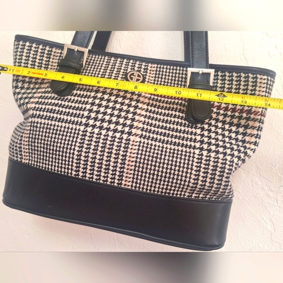 Giani Bernini Black and White Plaid Tote Shoulder Bag - Picture 7 of 11